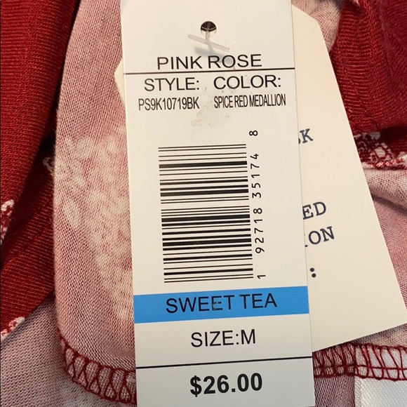 NWT. SWEET TEAS by Pink Rose Lattice Back Top - Picture 6 of 9